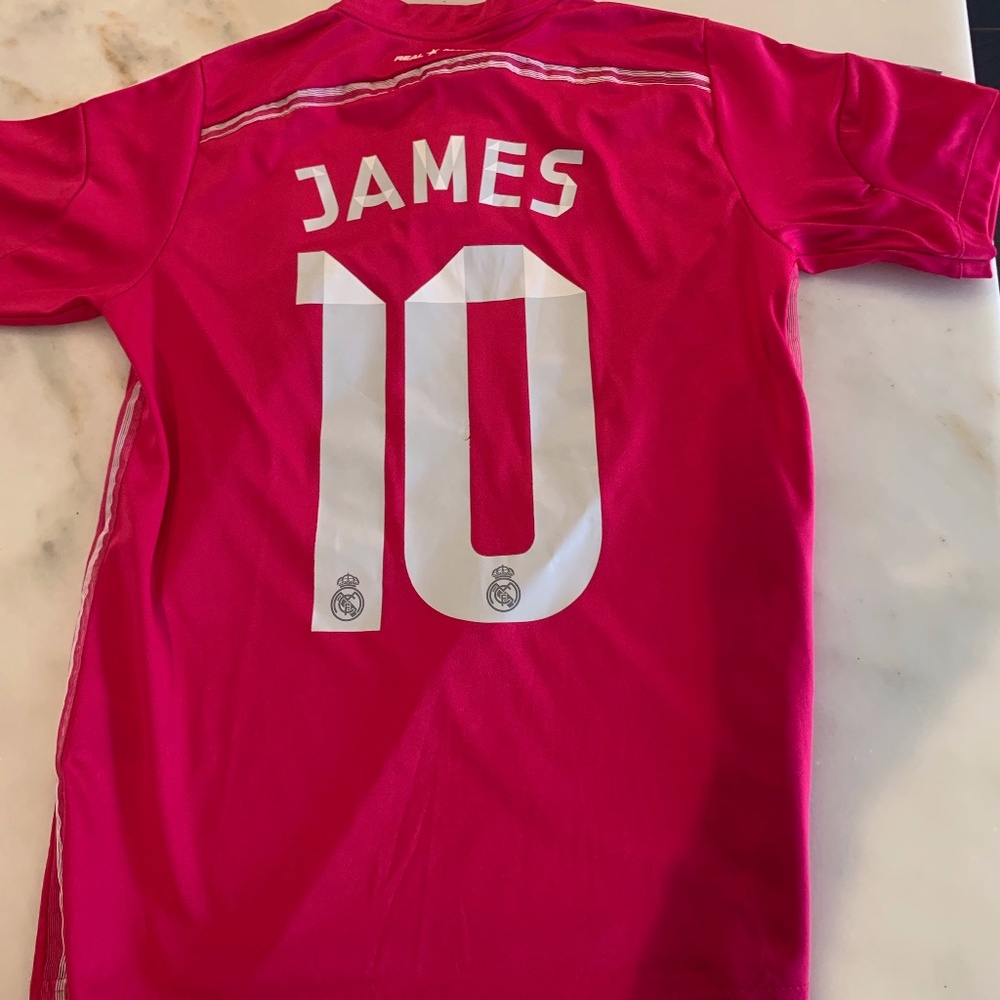 Real Madrid James Adidas soccer jersey